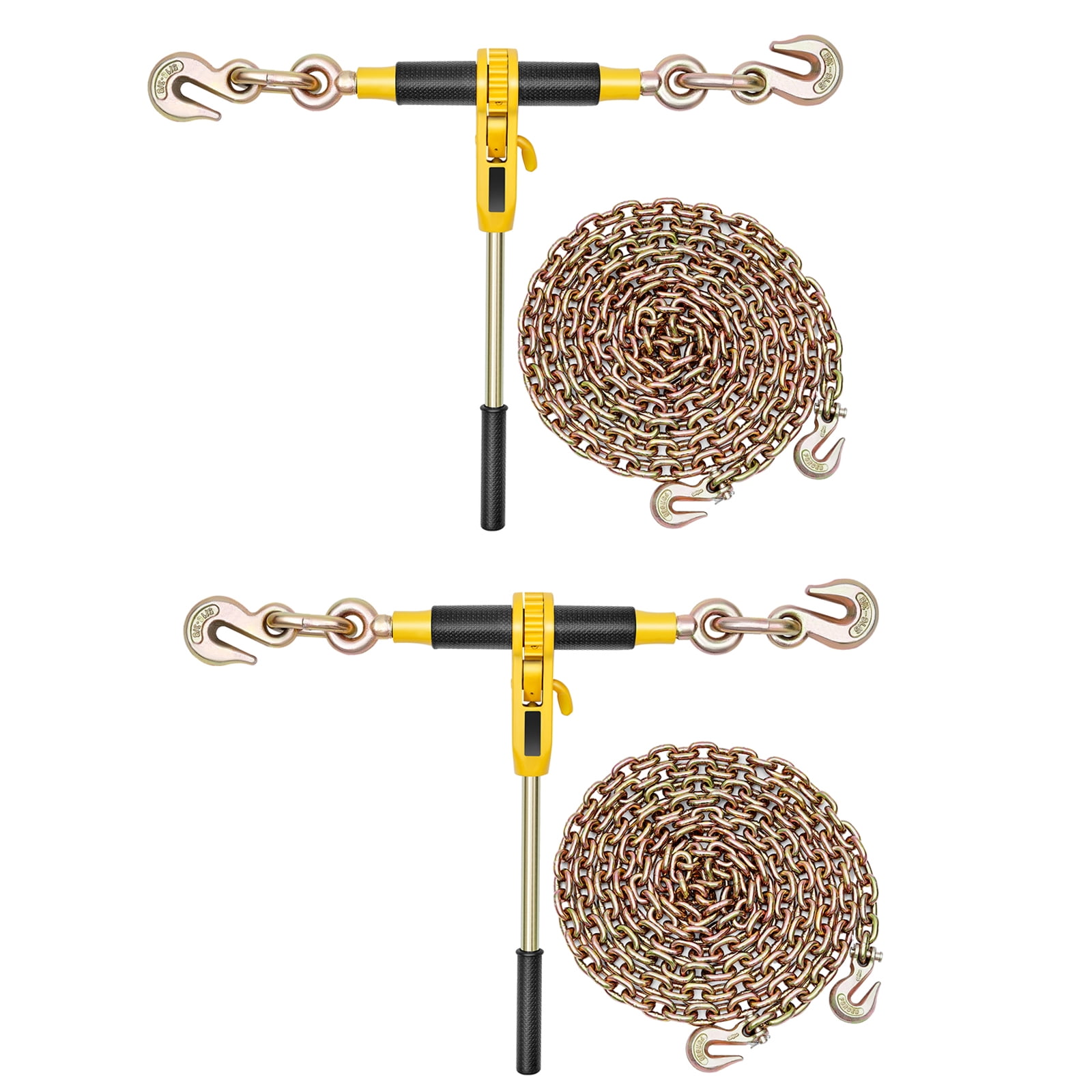 KFFKFF Ratchet Chain Binder Set, 5/16 in x 14 ft G80 Chains, 8000 lbs ...