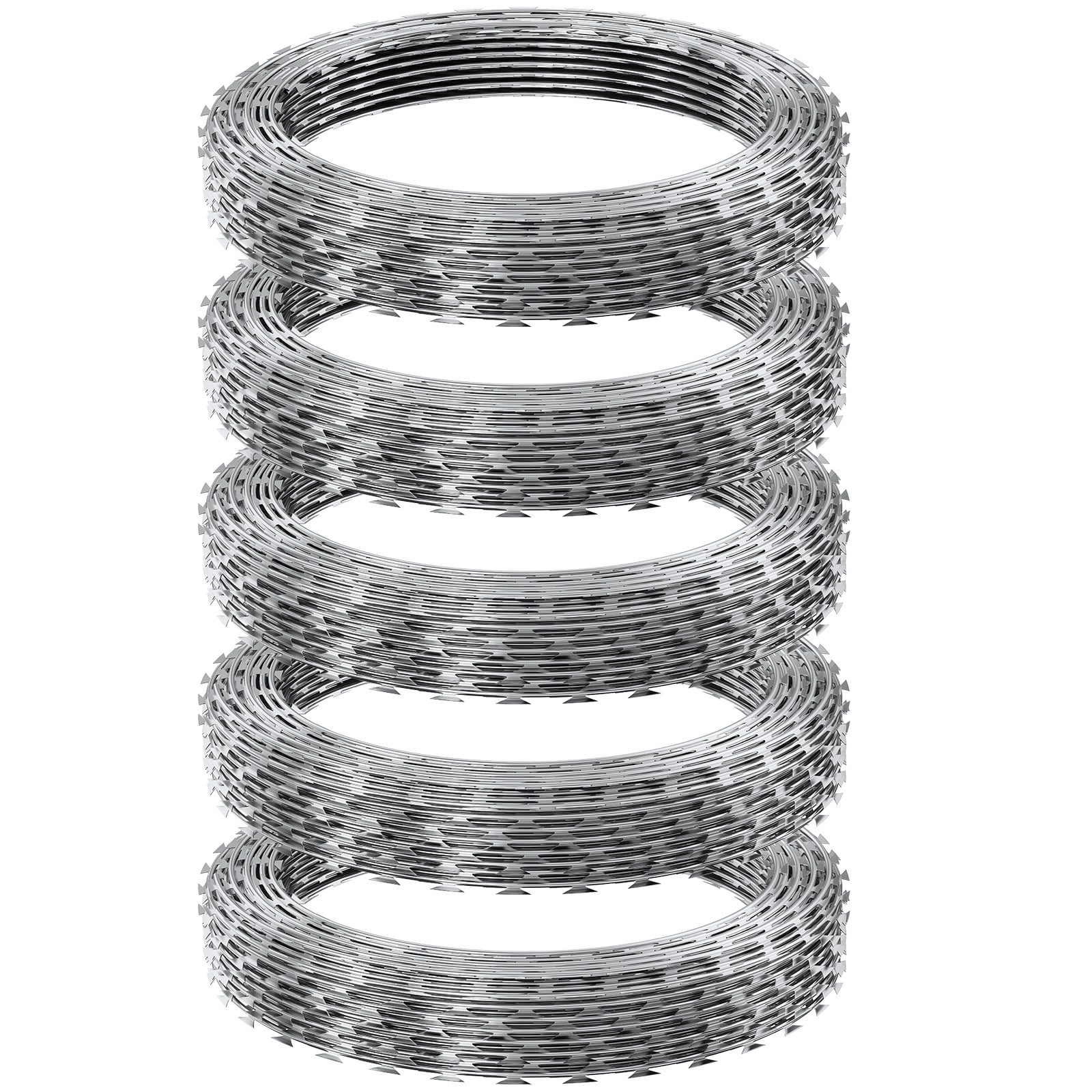 KFFKFF Razor Fencing, 246 ft of Razor Ribbon, 5 Coils of Durable Razor ...