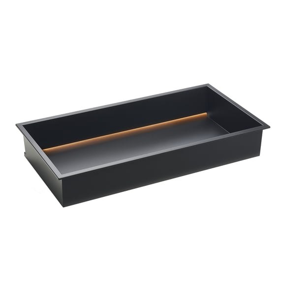 KFFKFF Recessed Wall Niche with LED Strip, 13 x 25 x 4 inch Stainless Steel Shower Storage Organizer, Waterproof and Durable Design, Easy Installation, Black Finish for Bathroom