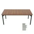 thumbnail image 1 of KFFKFF Rectangle Dining Table, 71-Inch Long Wooden Table for 6-8 People, Farmhouse Style Dining Furniture, Rustic Conference Table with Sturdy Metal Legs, Ideal for Home, Kitchen, and Living Room, 1 of 9