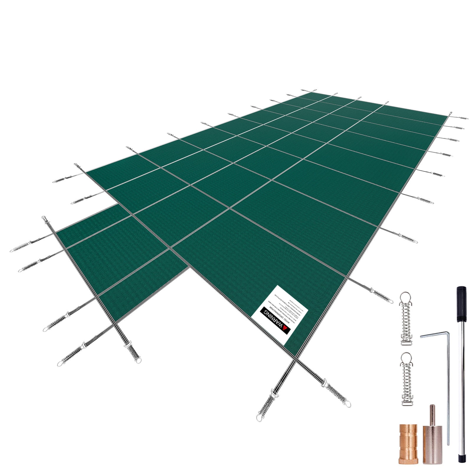 KFFKFF Rectangular Safety Pool Cover Green Step Section 4X8 FT Winter Outdoor