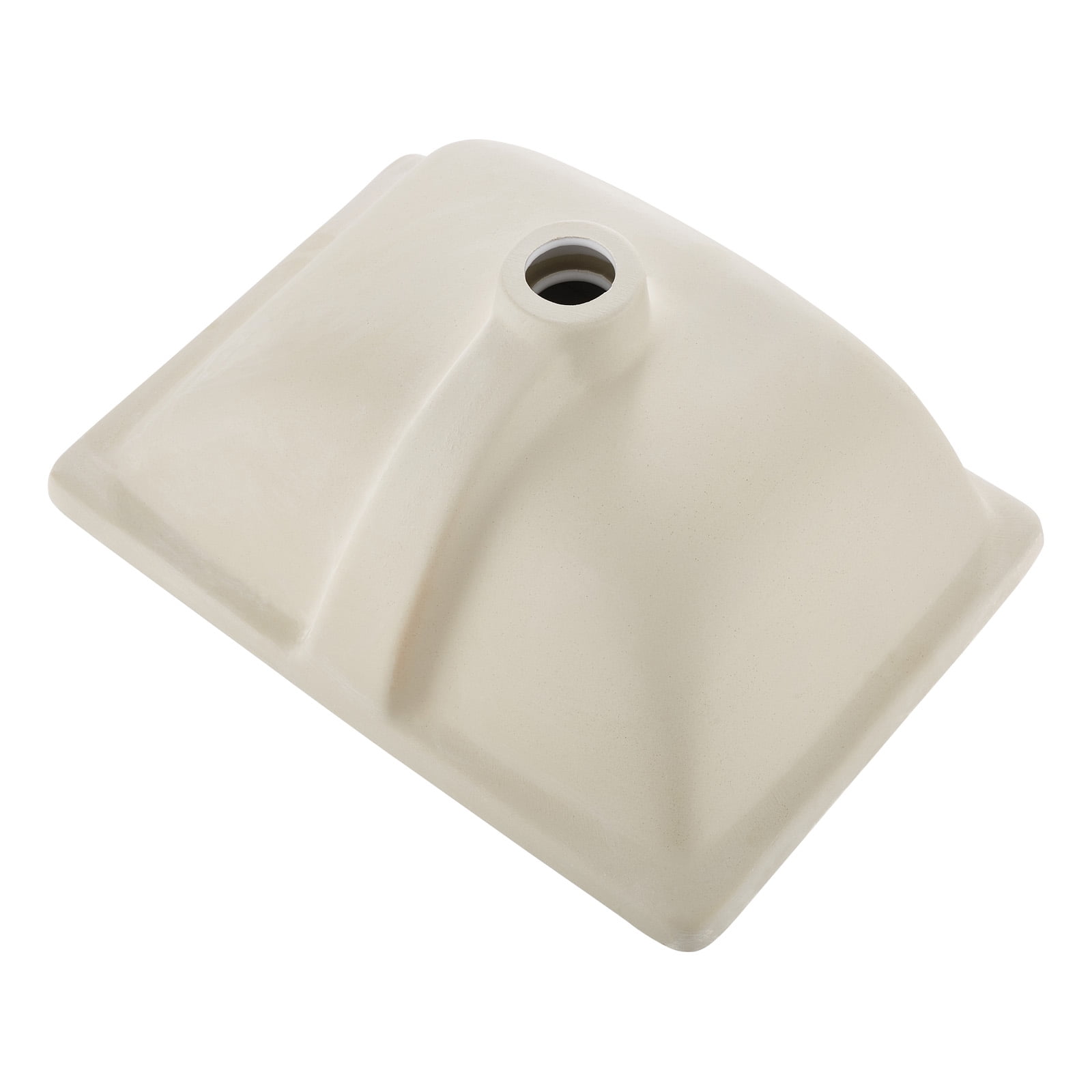 KFFKFF Rectangular Undermount Bathroom Sink, 18.11 x 12.99 Inch White Ceramic Basin with Overflow, Modern Under-Counter Vanity Sink for Compact Spaces