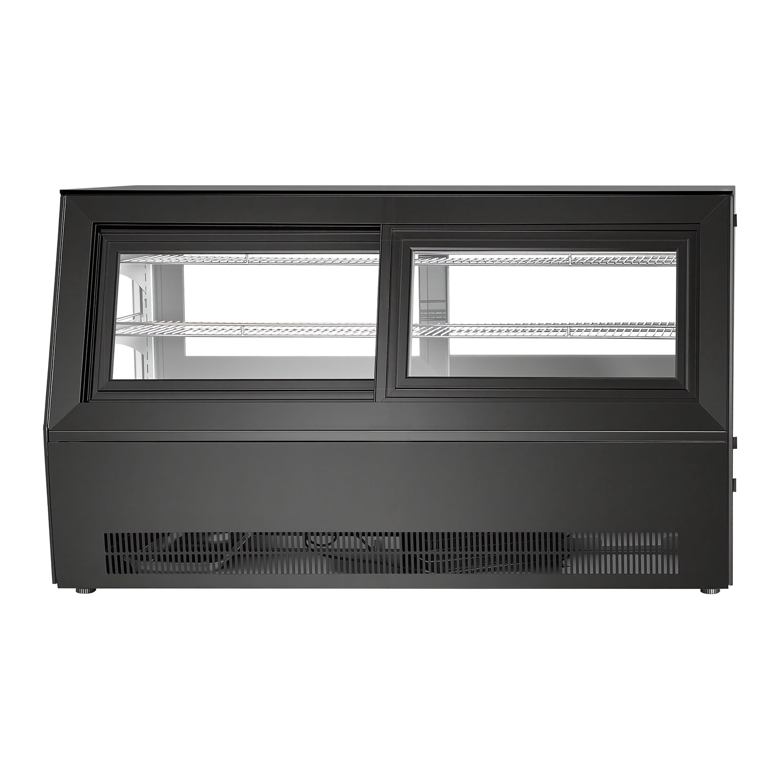 KFFKFF Refrigerated Display Case, 7.1 Cu.Ft./190L Countertop Pastry Cooler, 2-Tier Commercial Cake Fridge with LED Lighting, Efficient Cooling, Frost-Free Air Circulation, Ideal for Dessert Shops