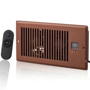 KFFKFF Register Booster Fan, Quiet Ventilation Fan for 4  x 10  Duct Openings, Includes Remote and Thermostat Control, Adjustable Speed for Heating and Cooling, Brown