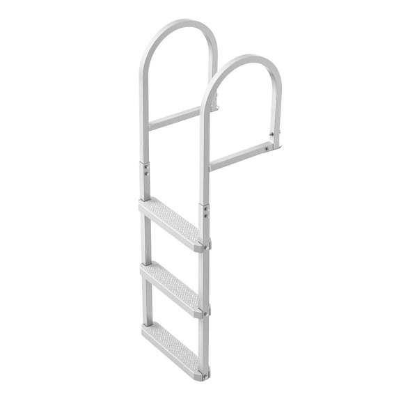 KFFKFF Removable Dock Ladder, 3 Steps, Aluminum Alloy Boat Swim Ladder, with Non-Slip Wide Steps, 500 lbs Load Capacity, Quick Release Design, Suitable for Lake Swimming, Pools, and Marine Boarding