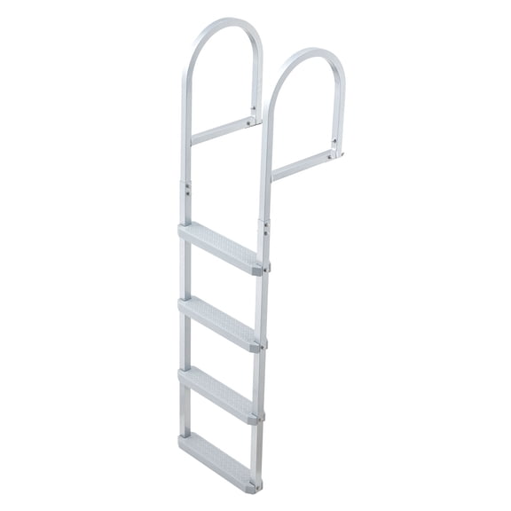 KFFKFF Removable Dock Ladder, 4-Step Aluminum Alloy Swim Ladder for Boats, Featuring Non-Slip Wide Steps, 500 lbs Load Capacity, Quick Release Design, Ideal for Swimming, Pools, and Marine Access