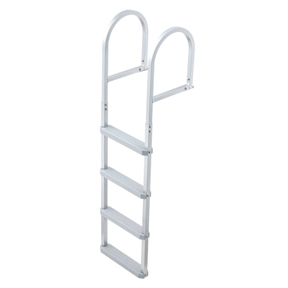 KFFKFF Removable Dock Ladder, 4-Step Aluminum Alloy Swim Ladder for Boats, Featuring Non-Slip Wide Steps, 500 lbs Load Capacity, Quick Release Design, Ideal for Swimming, Pools, and Marine Access