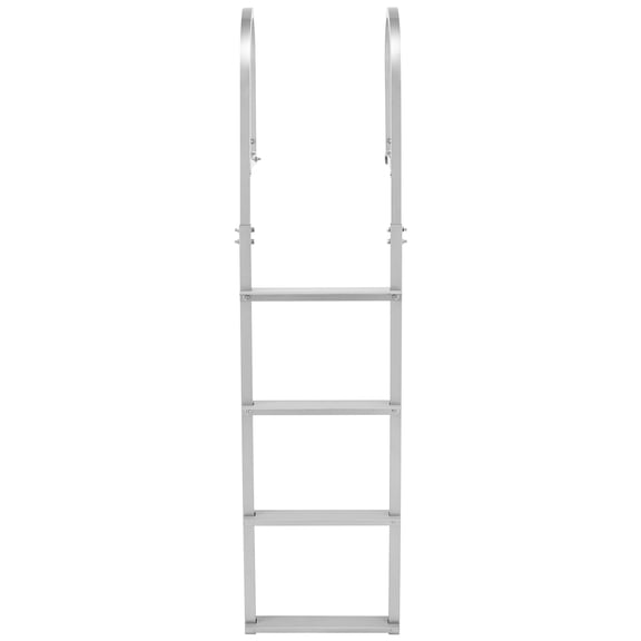 KFFKFF Removable Dock Ladder with 4 Steps, Aluminum Alloy Construction, Non-Slip Wide Steps, 500 lbs Capacity, Quick Release Design for Swimming, Pools, Boats, and Marine Use