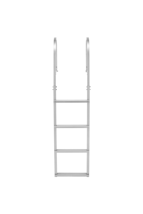 Removable Dock Ladder with 4 Steps, Aluminum Alloy Construction, Non-Slip Wide Steps, 500 lbs Capacity, Quick Release Design for Swimming, Pools, Boats, and Marine Use