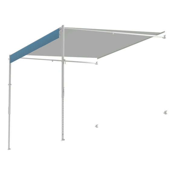 KFFKFF Replacement RV Awning, 18', Sturdy Weatherproof Vinyl RV Retractable Canopy with Aluminum Alloy Frame, Manual Gradient Blue Outdoor Motorhome Shade, Fits Most RV Models
