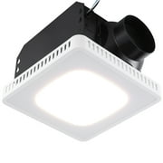 KFFKFF Restroom Ventilation Fan, Spectrum of 8 LED Shades, 110 CFM Performance, Whisper-Quiet 1.5sones Copper Motor, Economical Overhead Restroom Fan, No Attic Entry Required, Suitable
