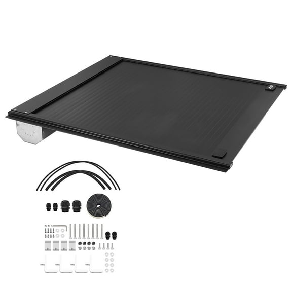 KFFKFF Retractable Hard Tonneau Cover, 5.5 ft Durable Cover with Integrated Drainage System for 2009-2024 Ford F-150 Crew Cab, Secure Design with Dual Locking Mechanism and T-Slot Compatibility