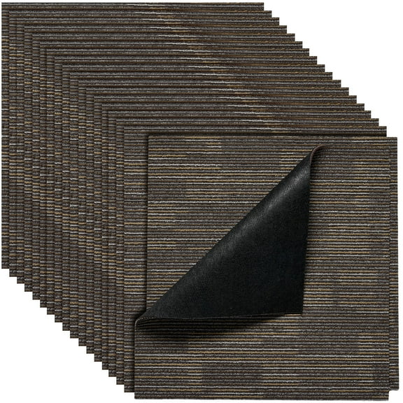 KFFKFF Reusable Carpet Tiles 24x24 inch, Set of 24 Modular Squares for 96 sq.ft Coverage, Soft and Durable Flooring for Living Room, Bedroom, Office, Indoor Spaces, Gray & Brown