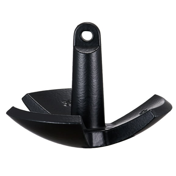 KFFKFF River Anchor, 30 LBS, Durable Cast Iron, Black Vinyl Coating, Ideal for Boats Up To 30 ft, Reliable Grip in Rivers and Muddy Lakes