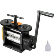 KFFKFF Rolling Mill, 2.24"/57 mm Craftsmanship Milling Machine, 12 Gear Proportion, Versatile 3-in-1 Mill, 0-5.5 mm Compression Depth for Crafting Metal Jewelry Sheet Square Wire Oval