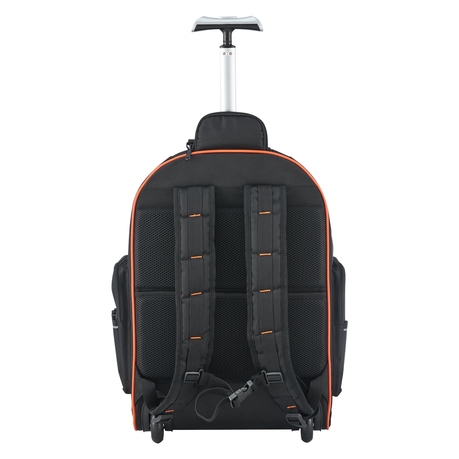 KFFKFF Rolling Tool Backpack with 110 lbs Capacity, 72 Pockets, Heavy-Duty Tool Bag on Wheels, Telescoping Handle & Sturdy Base, Organizer for Construction and Mechanics