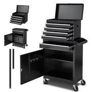 KFFKFF Rolling Tool Chest with 2-in-1 Design, 5-Drawer Tool Cabinet Organizer Featuring Detachable Top Toolbox, Locking Bar, Protective Liner, and Tool Rack for Garage, Workshop, or Warehouse Storage
