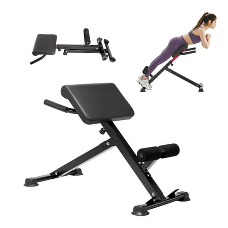 KFFKFF Roman Chair Hyperextension Bench, 250 lbs Customizable & Collapsible Extension Device, Versatile Workout Gear for Glute, Hamstring, Back, and Ab Exercises,Fitness Weight Bench for Domestic Gym