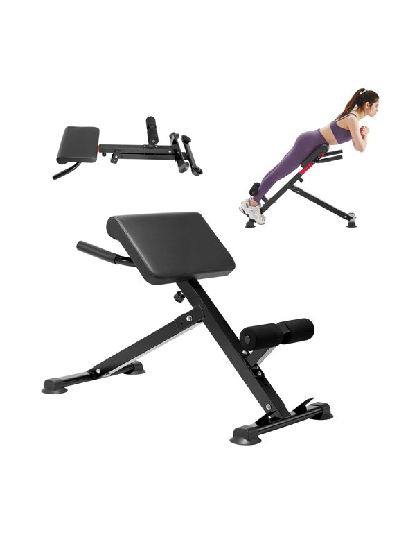 Roman Chair Hyperextension Bench, 250 lbs Customizable & Collapsible Extension Device, Versatile Workout Gear for Glute, Hamstring, Back, and Ab Exercises,Fitness Weight Bench for Domestic Gym