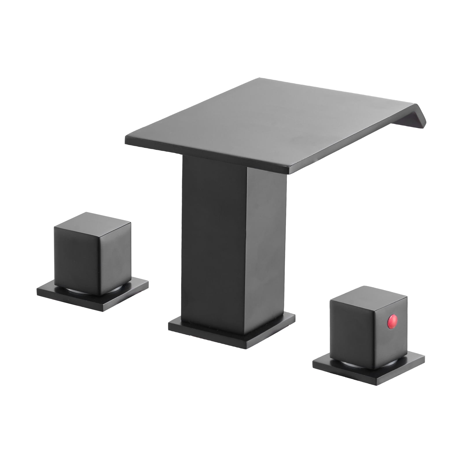 KFFKFF Roman Tub Faucet, 3-Hole Waterfall Bathtub Faucet, Deck-Mounted Bath Faucet Set with Dual Handles, Ideal for Bathing, Pet Cleaning, and Baby Care, Matte Black, Leak-Resistant