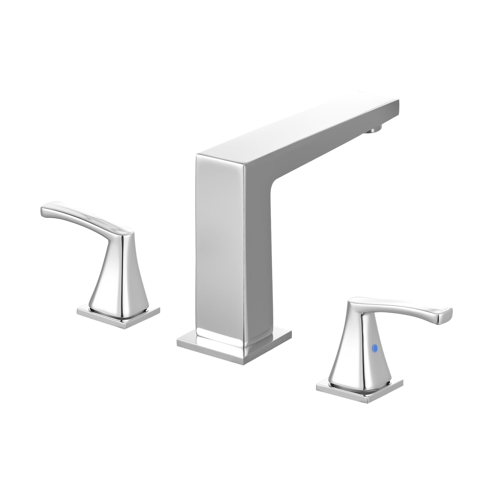 KFFKFF Roman Tub Faucet, 3-Hole Waterfall Bathtub Fixture, Bath Faucet Set with Dual Handles, Deck-Mounted Tub Faucet for Washing Pets, Baby Care, and Bathing, Silver, Right-Angle Design