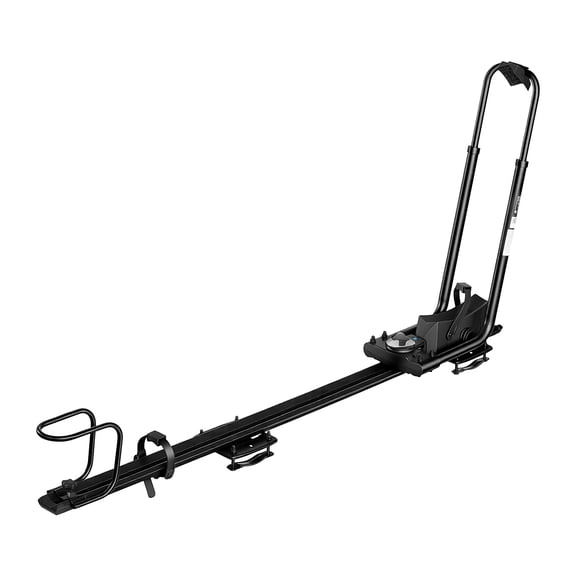 KFFKFF Roof Bike Rack 44 lbs Capacity, Foldable Upright Bicycle Carrier for Car and SUV, Aluminum Alloy & Steel Construction, Dual-Arm Design with Secure Locking Mechanism for Safe Transport, Black