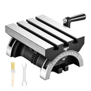 KFFKFF Rotary Table 7 x 5 in Tilting Milling Table with Sturdy Cast Iron Construction, Adjustable 0-45 Degree Tilt,Worm Gear Mechanism, Precision Scale,Suitable for Milling Machines and Drill Presses