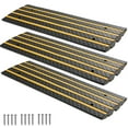 thumbnail image 1 of KFFKFF Rubber Curb Ramp for Driveways, 33069 lbs Load Capacity, 2.6-Inch Height with Reflective Yellow Strips, Ideal for Loading Docks, Warehouses, Garages, and Sidewalks (Set of 3), 1 of 9