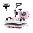 thumbnail image 1 of KFFKFF KFFKFF Heat Press, 12x10 inch Dual-Function, Swivel 360° T-Shirt & Hat Press, Digital Control, for T-Shirts, Pillows, Hats, Caps, Pink, 1 of 9