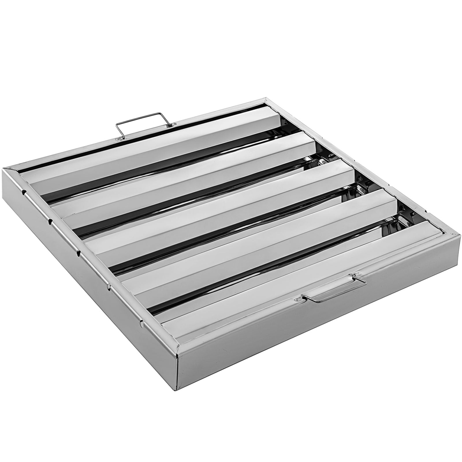 KFFKFF 6Pcs Hood Filters, 19.5W x 19.5H in, 430 Stainless Steel with 4 Grooves, Suitable for Commercial Kitchen Exhaust Hoods to Trap Grease
