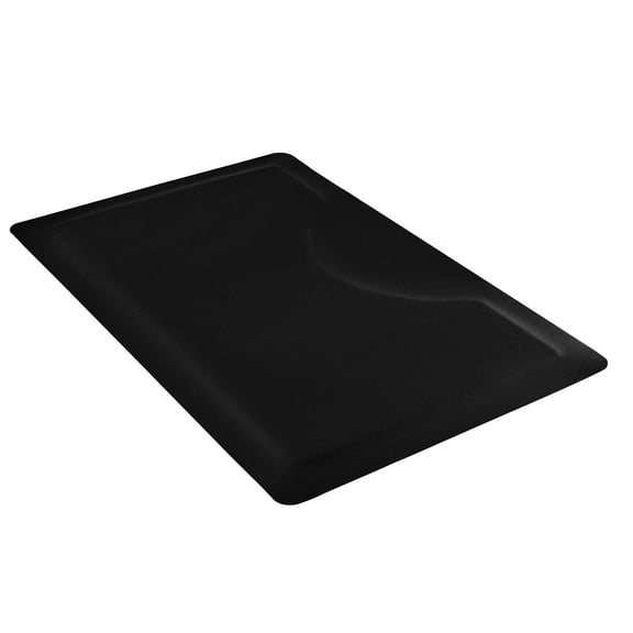 KFFKFF Salon Mat for Hair Stylists, 3 x 5 FT Rectangle Anti-Fatigue Chair Mat, 1/2" Thick PVC + NBR Barber Floor Mat with Round Cut Out, Beveled Edges & Non-slip Base