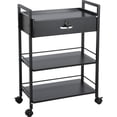 thumbnail image 1 of KFFKFF Salon Storage Cart, 3-Level Stylist Station with Secure Drawer, Crafted from MDF, Mobile Unit with Four Casters (Two with Locks) for SPA, Tattoo Parlors, and Hairdressers, 1 of 9