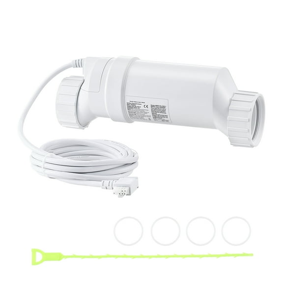 KFFKFF Saltwater Chlorination Mechanism, Compatible with Hayward W3T-Cell-3 (T3), Saltwater Conversion System for Subterranean Pools, Equipped with 15 ft Electrical Cord, Presented in White