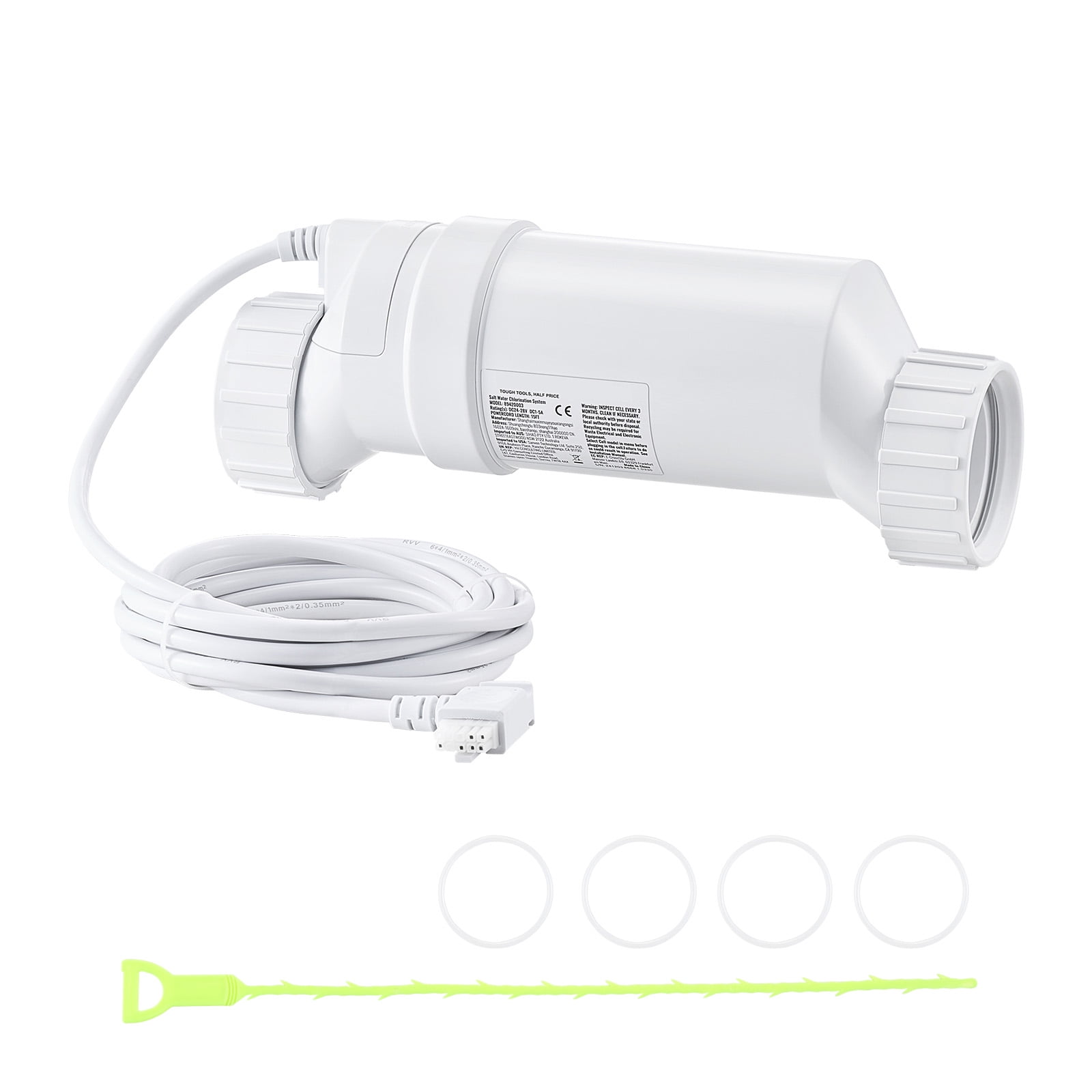KFFKFF Saltwater Chlorination System, Compatible with Hayward W3T-Cell-15 (T15), Designed for In-Ground Pools up to 40,000 Gallons, Includes a 15 ft Power Cord, Presented in White