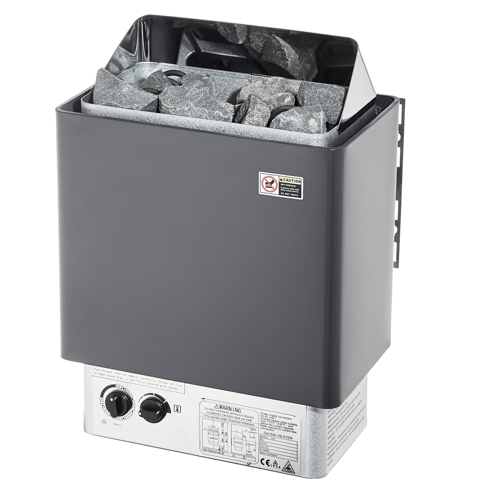 KFFKFF Sauna Furnace, 6KW 220V Electric Sauna Oven, Steam Room Sauna Furnace with Integrated Controls, 3h Timer and Modifiable Temp for Up to 176-318 Cubic Feet, Residential Hotel Spa Bath Use