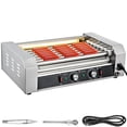 thumbnail image 1 of KFFKFF Sausage Roller, Accommodates 18 Hot Dogs with 7 Rollers, 1050W Stainless Steel Warming Device with Individual Temperature Regulation, LED Illumination and Removable Drip Pan, Hot Dog Griller, 1 of 9
