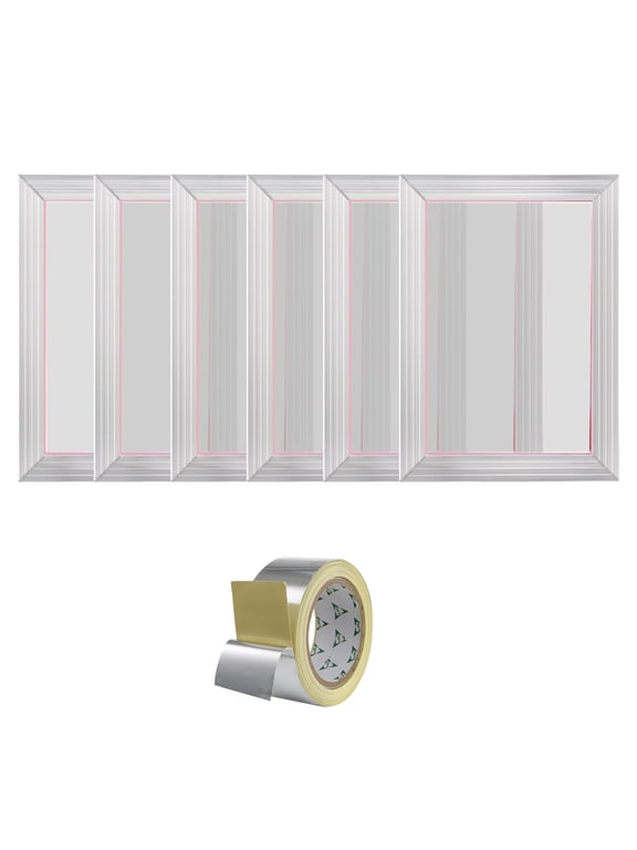 Screen Printing Kit, 6 Aluminum Silk Screen Frames, 10x14 Inch Frames with 156 Mesh Count, Durable Nylon Mesh and Sealing Tape for DIY T-shirt Printing