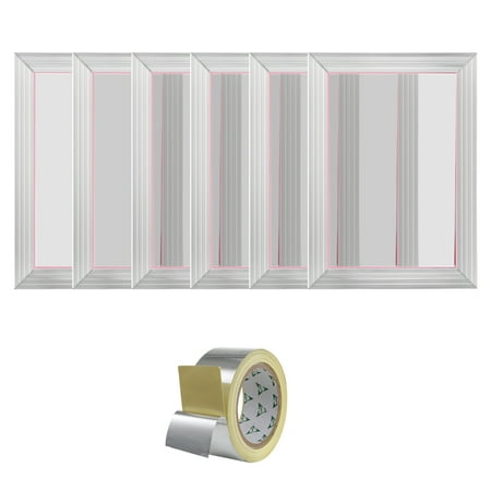 KFFKFF Screen Printing Kit, Set of 6 Aluminum Frames, 10x14 Inch Silk Screen Frames with 110 Mesh Count, Durable Nylon Mesh and Sealing Tape for DIY T-shirt Printing