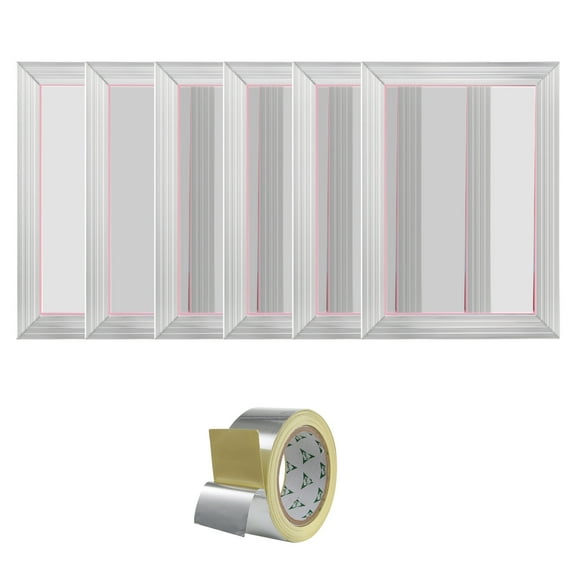 KFFKFF Screen Printing Kit, Set of 6 Aluminum Frames, 10x14 Inch Silk Screen Frames with 110 Mesh Count, Durable Nylon Mesh and Sealing Tape for DIY T-shirt Printing