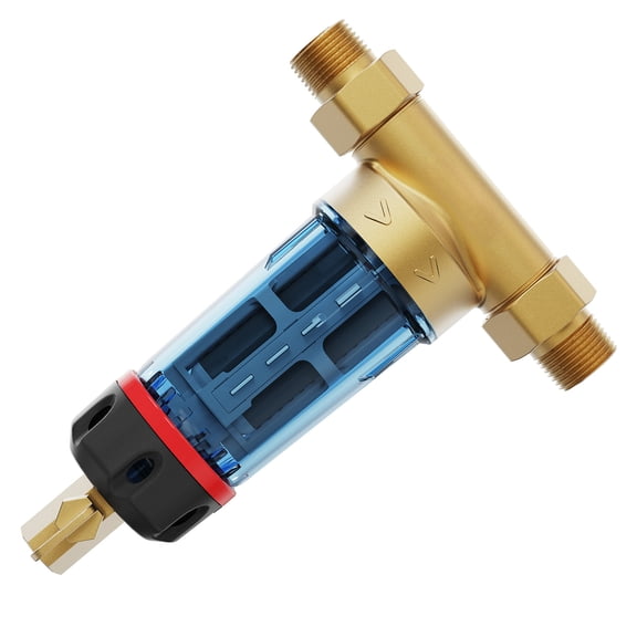 KFFKFF Sediment Spin Down Filter, 40 Micron, for Home Water Systems, 3/4" MNPT, 4 T/H Flow, Ideal for Well Water Filtration