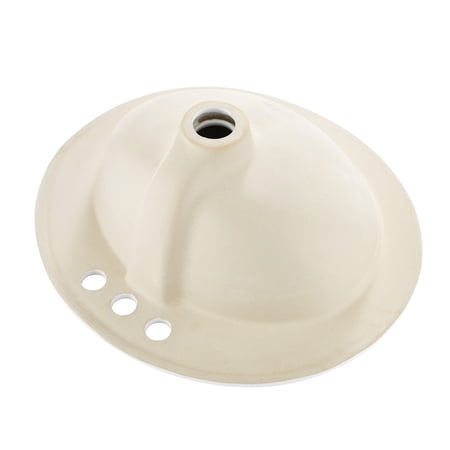KFFKFF Semi-Recessed Bathroom Sink, 19.09 x 16.73 Inch Oval White Ceramic Basin with Overflow and 3 Faucet Holes, Drop-In Design for Modern Vanity or Compact Bathrooms