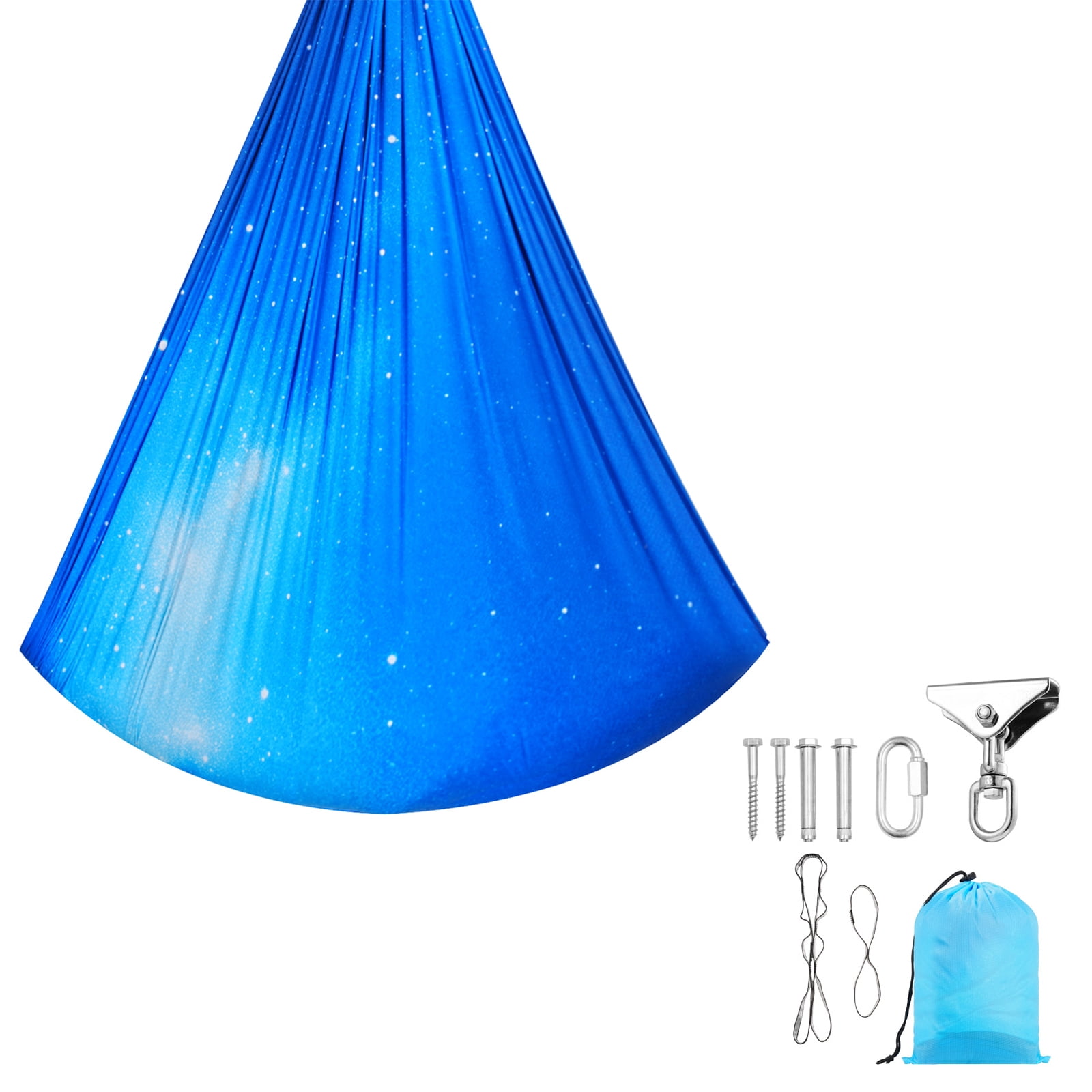 KFFKFF Sensory Swing with Double-Layer Fabric, Indoor & Outdoor Hammock for Kids, 360° Swivel Hanger, O-Sling, Supports up to 300lbs, Adjustable Aerial Yoga Hanging Swing