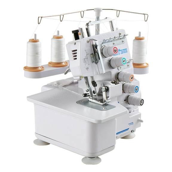 KFFKFF Serger Overlock Sewing Machine, 1250 Stitches Per Minute, 2-3-5 Thread Options, Equipped with LED Light and Stable Suction Feet, Durable Metal Frame for Versatile Fabric Applications, White