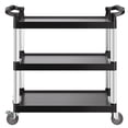 thumbnail image 1 of KFFKFF Service Trolley, Carrying Capacity of 500 lbs, Three-Level Plastic Trolley with 360° Rotating Wheels (2 Braked), Dimensions 31.1 x 19.3 inches, Suitable for Warehouses, Offices, Homes, 1 of 9