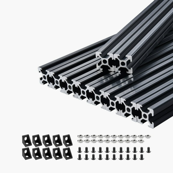 KFFKFF Set of 10, 39.4in (1000mm) T Slot 2020 Aluminum Extrusion Profile, Compliant with European Standards, Anodized Linear Rail, Robust Extruded Aluminum Rail for 3D Printer, CNC Machine DIY