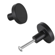 KFFKFF Set of 10 Black Zinc Alloy Cabinet Knobs, 1.26-Inch Mushroom Design Drawer Pulls and Door Handles, Durable Hardwa