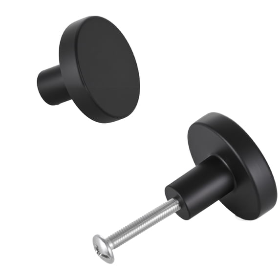 KFFKFF Set of 10 Black Zinc Alloy Cabinet Knobs, 1.26-Inch Mushroom Design Drawer Pulls and Door Handles, Durable Hardware with Screws for Kitchen, Bathroom, Closet, and Dresser Cabinets