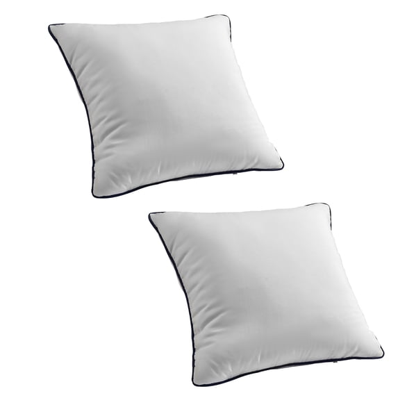 KFFKFF Set of 2 Decorative 18 x 18 in Pillow Inserts, Firm and Plush Square Cushions with Polyester Filling, White Throw Pillows with Zipper for Indoor Use on Beds, Sofas, and Living Rooms