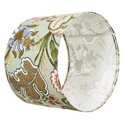 KFFKFF Set of 2 Drum Lamp Shades, 13 in Top x 13 in Bottom x 10 in Height, Medium Linen Lampshades for Table, Floor, and Pendant Lamps, Simple Assembly Needed (Dark Floral Design)