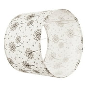 KFFKFF Set of 2 Drum Lamp Shades, 13-inch Diameter, 10-inch Height, Medium Linen Design for Table and Floor Lamps, Simple Assembly with Light Dandelion Pattern